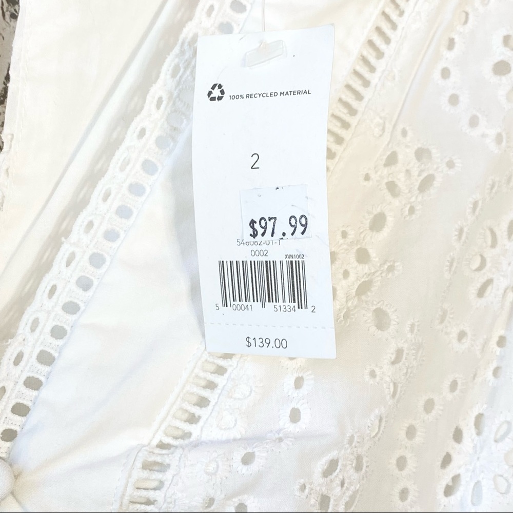 NWT Banana Republic white eyelet puff sleeve dress - Picture 12 of 13